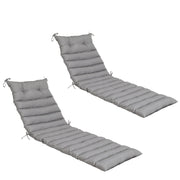 2-Piece Outdoor Chaise Lounge Cushion Set, Replacement Cushions for Patio Furniture, Gray