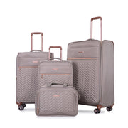 Softshell Terylene Luggage Set with Spinner Wheels - 4-Piece (16/20/24/28) Khaki