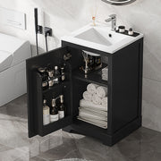 20' Bathroom Vanity with Sink, Bathroom Cabinet with Soft Closing Door, Storage Rack and Adjustable Shelve, Black(Old SKU:N725P194160B)