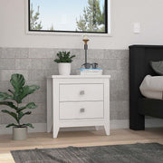 Nightstand 24'H, Two Drawers, Four Legs, Superior Top, White