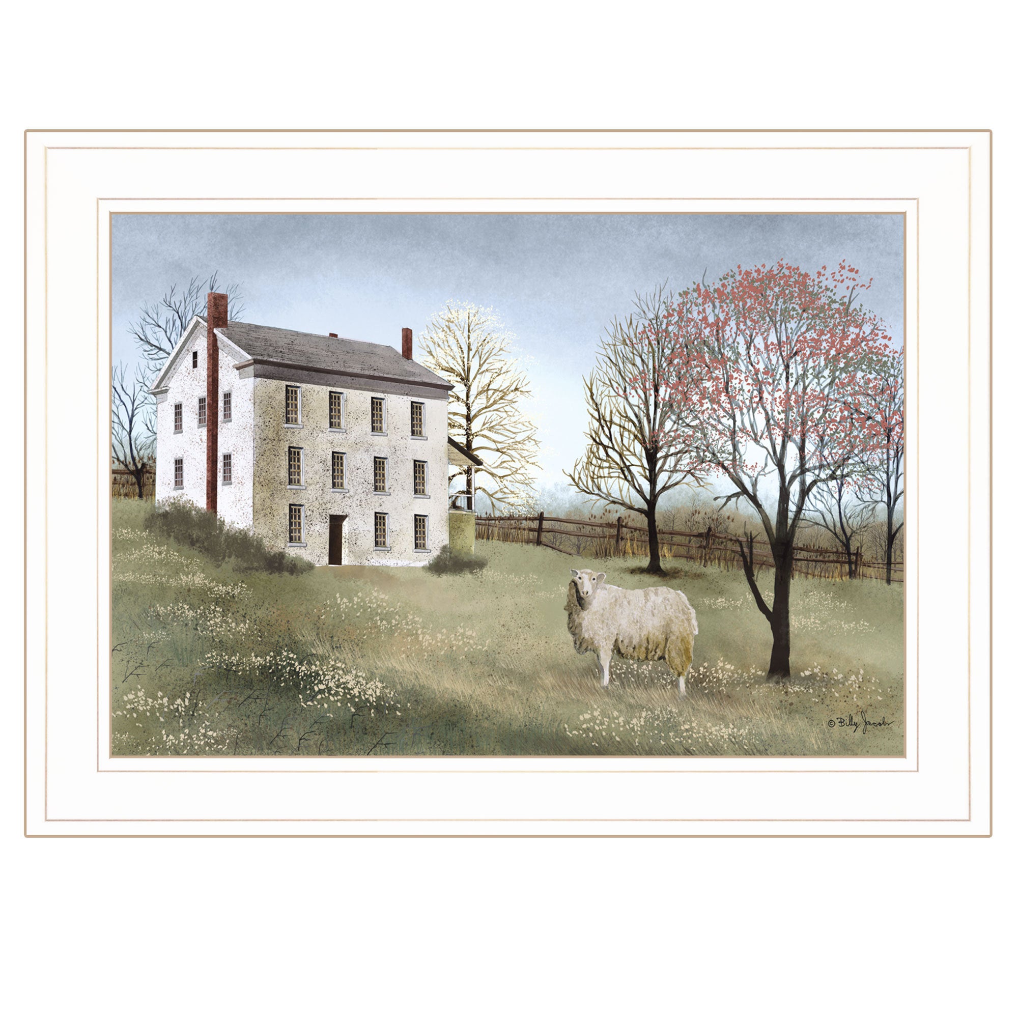 'Spring at White House Farm' by Billy Jacobs, Ready to Hang Framed Print, White Frame