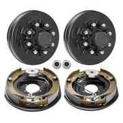 Trailer Hub Drum Kits 8 on 6.5' B.C. with 12' x 2' Electric Brakes, Self-Adjusting Trailer Brake Assembly for 7000 lbs Axle, 5-Hole Mounting, Backing Plates for Brake System Part Replacement
