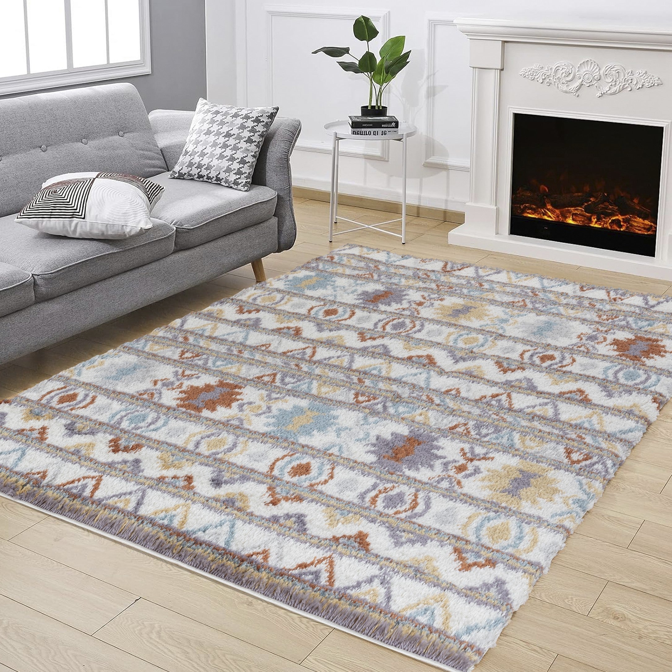 Loft Shag GC_CZY1008 Multi 5 ft. 3 in. x 7 ft. Shaggy Area Rug