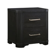 Modern Style Bedroom Furniture 1pc Nightstand of 2x Dovetail Drawers Charcoal Finish Elegant Design Bedside Table