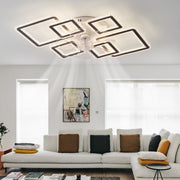 33-inchBlack Ceiling Fan with Lights Remote Control and APP Control, Dimmable with Remote 7 Blades 6 Speeds of Wind