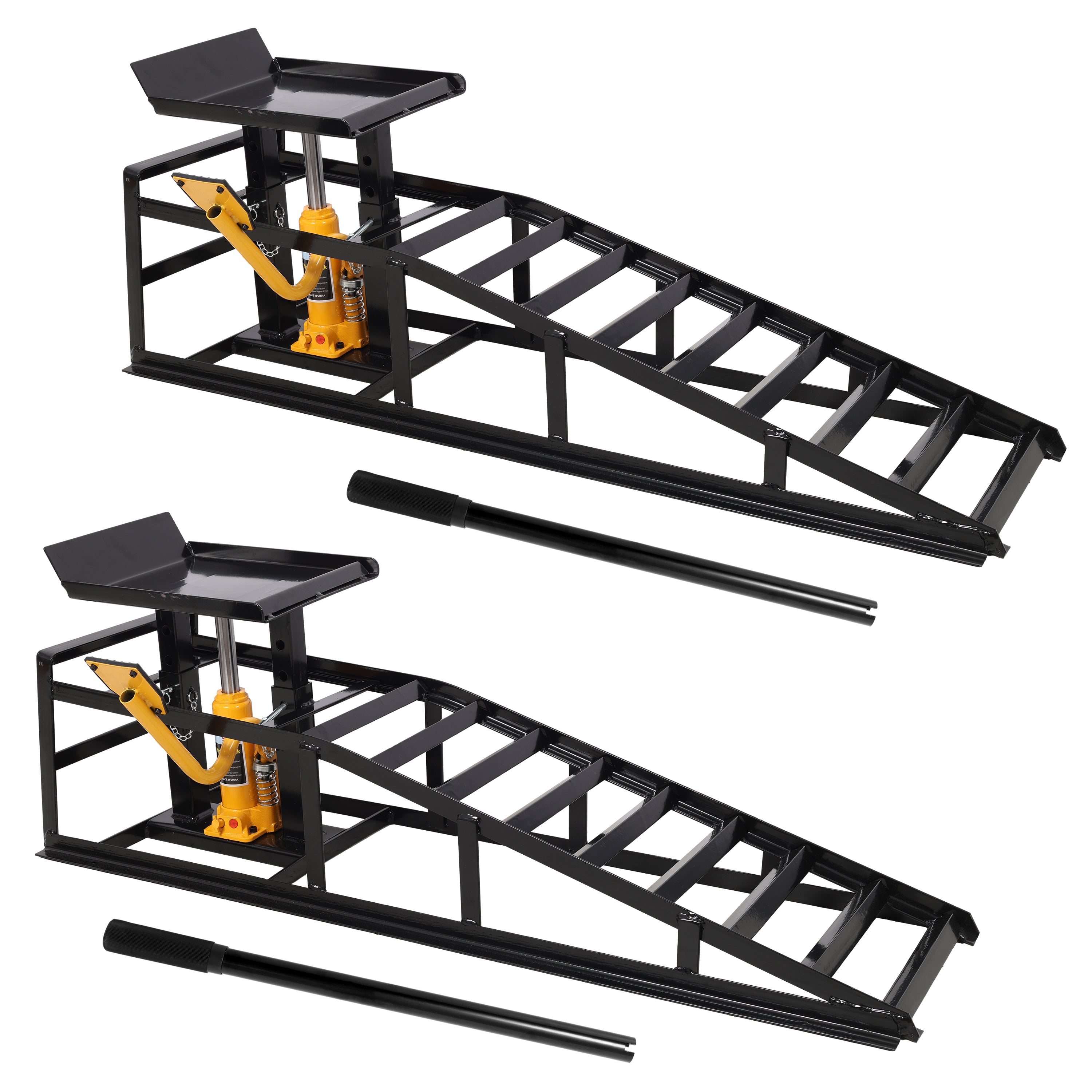 Auto Car Truck Service Ramps Lifts with Pedal, Garage Car Lift Hydraulic Ramps 5 Ton,Automotive Hydraulic Lift Repair Frame Lift(2 Pack) black