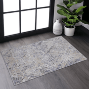 LOOM & LUXE Collection 2X3 Blue/Grey /Geometric Non-Shedding Living Room Bedroom Dining Home Office Stylish and Stain Resistant Area Rug
