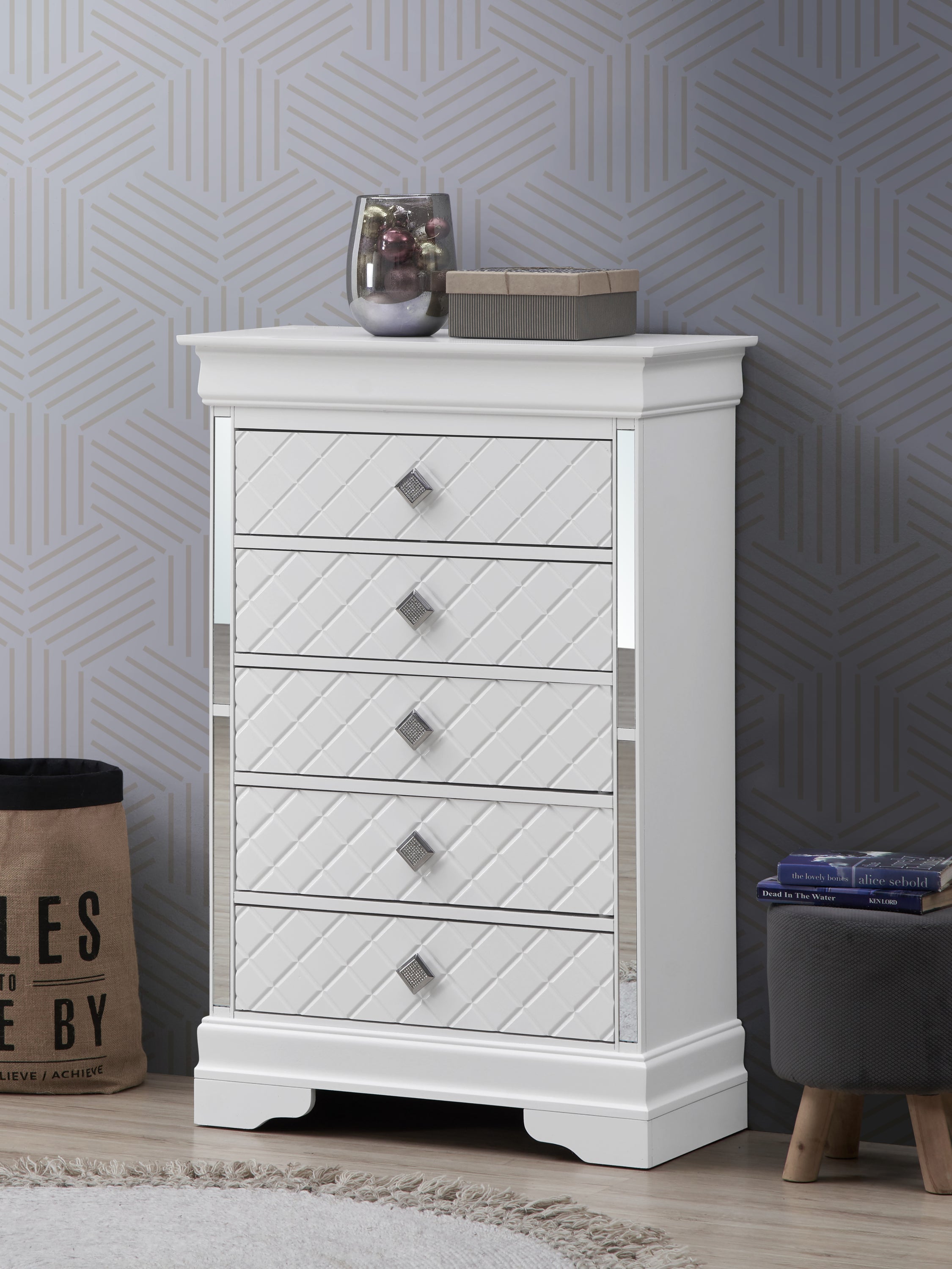 Verona G6790-CH Chest , Silver Champagne