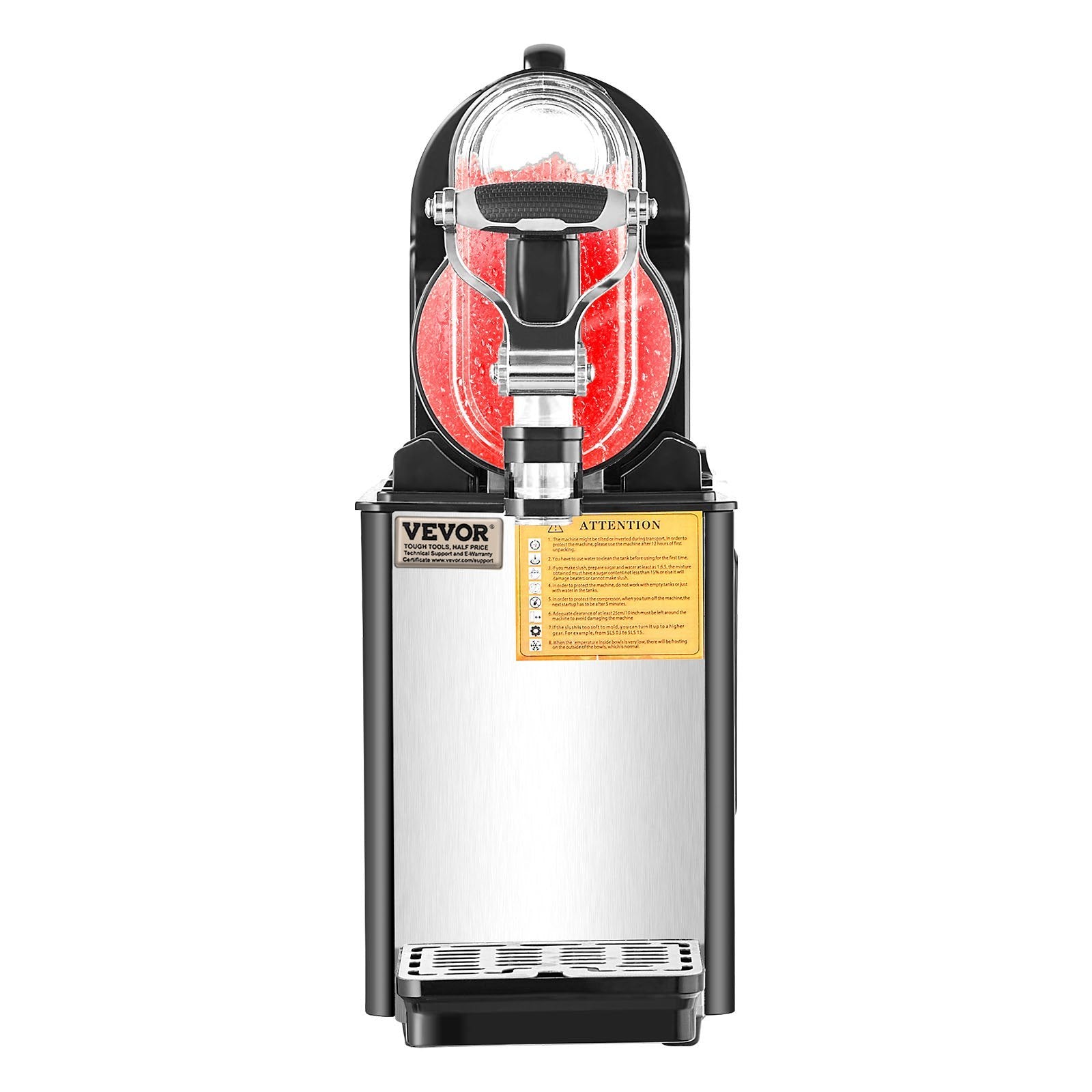 Commercial Slushy Machine, 3L Single Bowl Slush Drink Maker, 330W Frozen Drink Machine with Temperature Preservation, Stainless Steel Home Slush Frozen Drink Machine Automatic Clean, Black