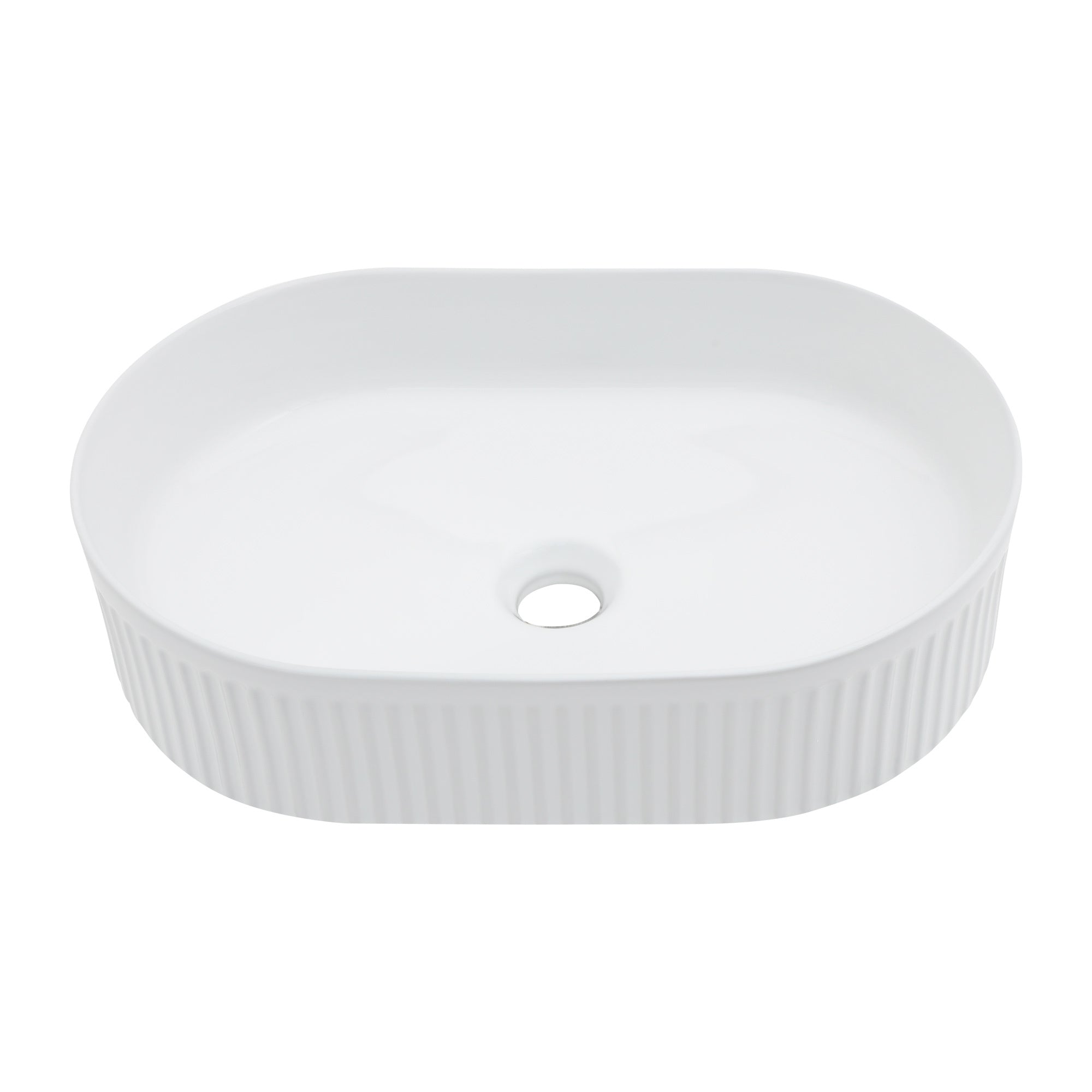 Elegant Oval White Ceramic Vessel Bathroom Sink 19.31x12.19 Inch