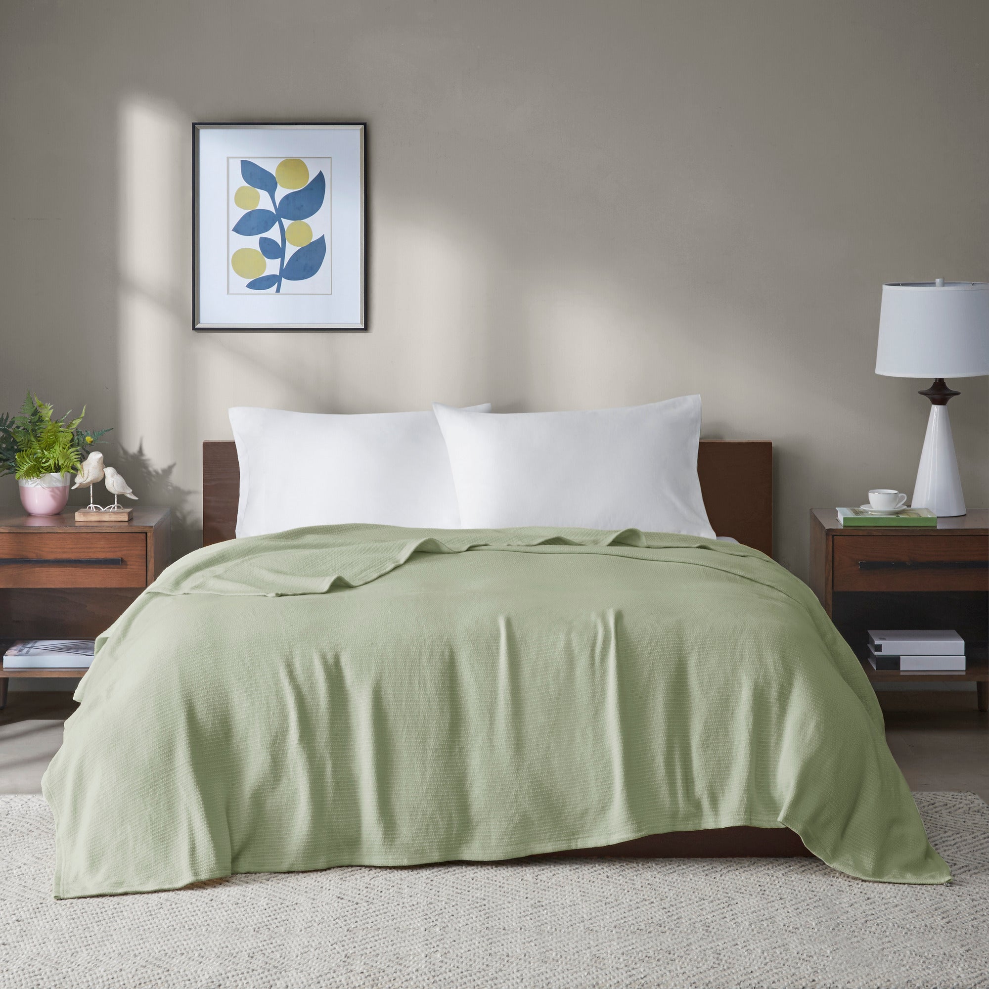 1 PCS Full/Queen Cotton Blanket Green