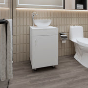 FM FURNITURE Loli Bathroom Vanity with Integrated Sink, White