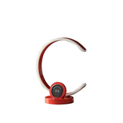 13.25' In Modern C Shape Led W/ Usb/Wireless Charger Port And Touch Dimmer Bright Red Table Lamp