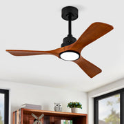 New Model 42 Inch Ceiling Fans With Lights and 3 Solide Wood Blades, 6 Speed Remote,Reversible DC Motor, Ceiling Fan with Remote For Bedroom, Living room, Study room