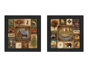 'Up North Collection' 2-Piece Vignette By Ed Wargo, Printed Wall Art, Ready To Hang Framed Poster, Black Frame