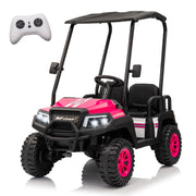 24V XL Kids Electric Ride-on Truck w/RC - Spacious 20in Wide Seat, Removable Sunshade, Dual-Motor Drive, 4-Wheel Spring Suspension, Bluetooth Audio & Comfortable Four Seats,Recommended age: 3-8