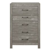 Rustic Design Gray Finish 1pc Chest with Storage Drawers Black Metal Hardware Bedroom Furniture