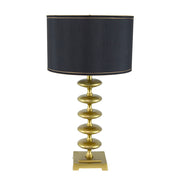16x16x29.8' Gold and Black Table Lamp with Contemporary Disc Design
