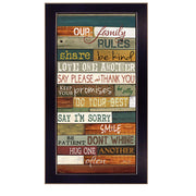 'Our Family Rules' By Marla Rae, Printed Wall Art, Ready To Hang Framed Poster, Black Frame