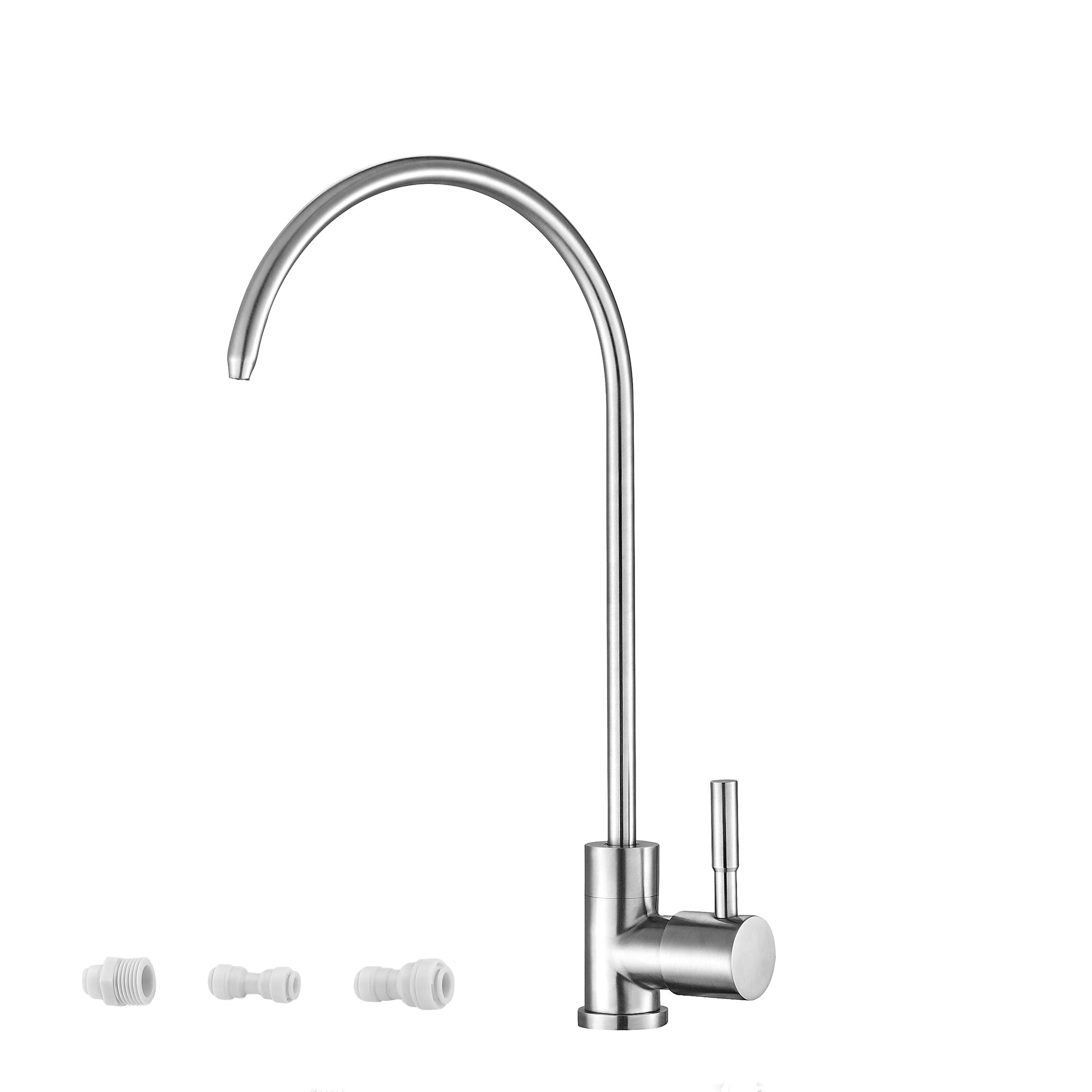 Modern Design Lead-Free Drinking Water Faucet Brushed Nickel Finish Stainless Steel & Brass