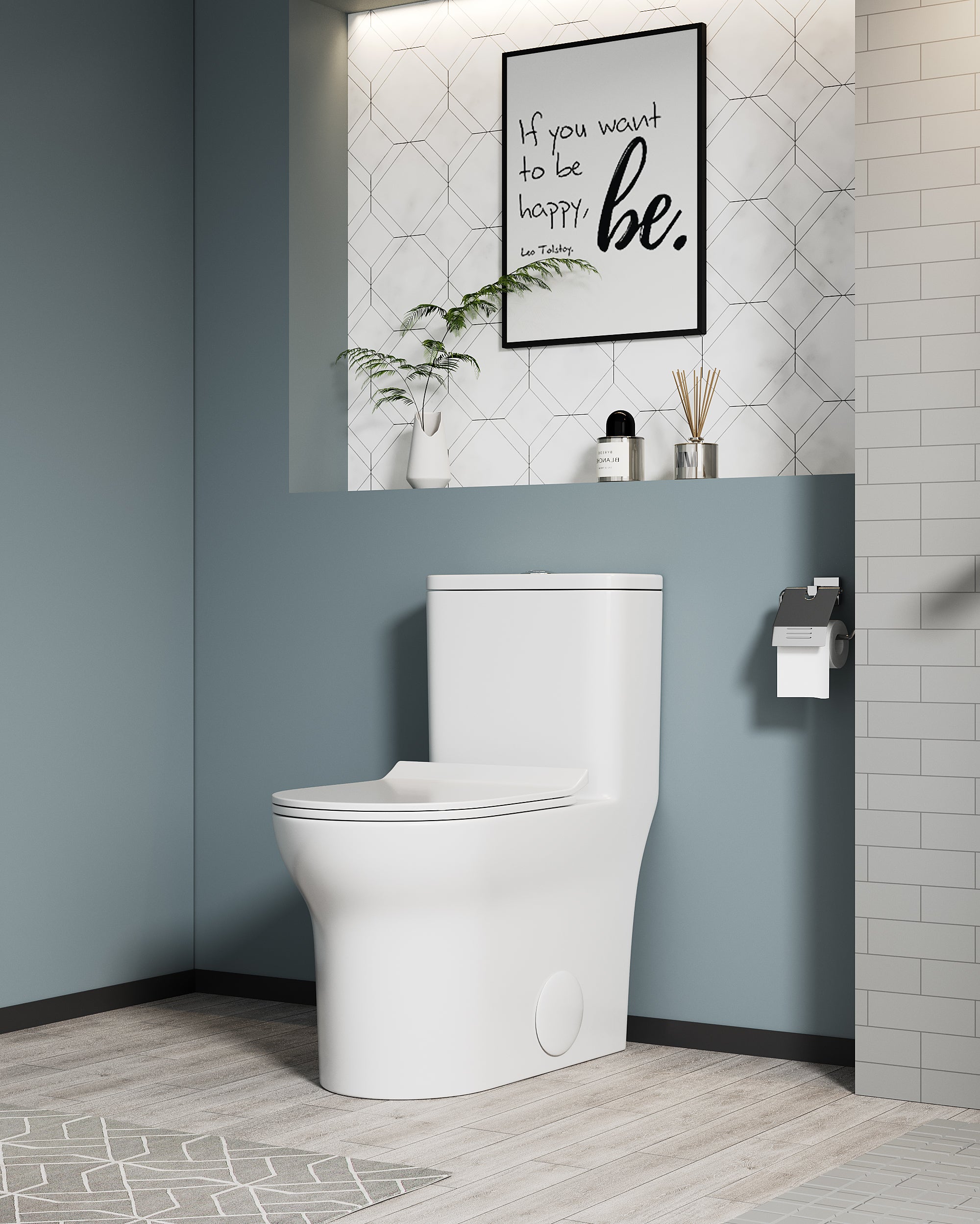 1.1/1.6 GPF Elongated Comfort Height Floor Mounted One-Piece Toilet, CUPC Certified, WaterSense Cetified, Ceramic, White Color, Soft Close Seat