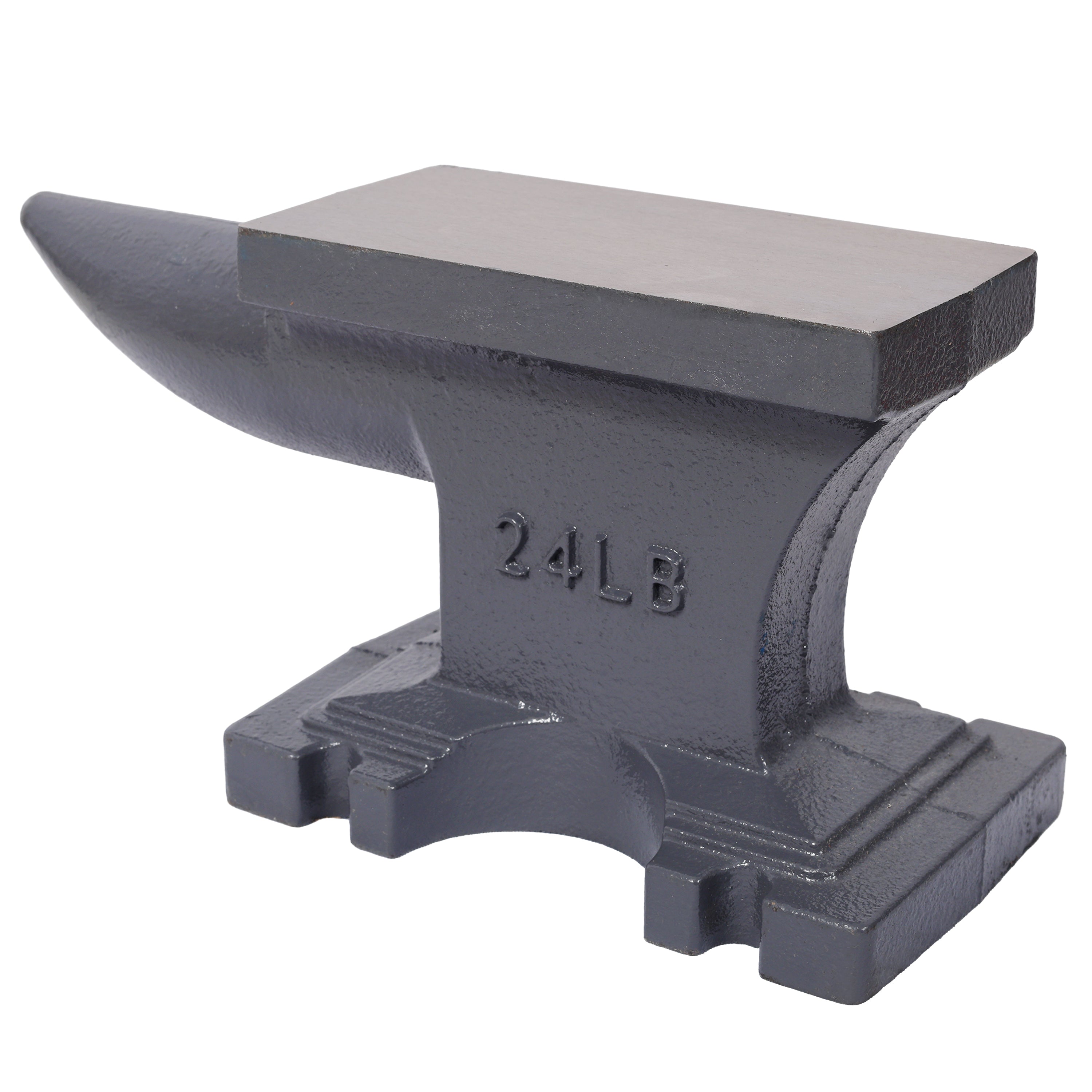 24LB(11KG) Cast Iron Anvil,with Single Horn Round Horn and Stable Base,for Bending, Shaping,and Twisting,Gray