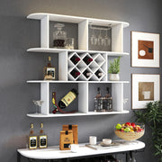 Large Wall Mounted 3 Tier  Rustic Bottle Wine Rack,Multifunctional Wooden Wall Mounted Wine Rack,Storage Rack with Wine Glass Holder,mounted wall Storage winerack Rack for Home Bar Dining Room Decor