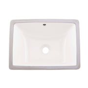 DAX  Ceramic Square Single Bowl Undermount Bathroom Basin 18.5'x13.5' – White – Modern Design, Durable & Easy to Clean – Elegant Bathroom Sink