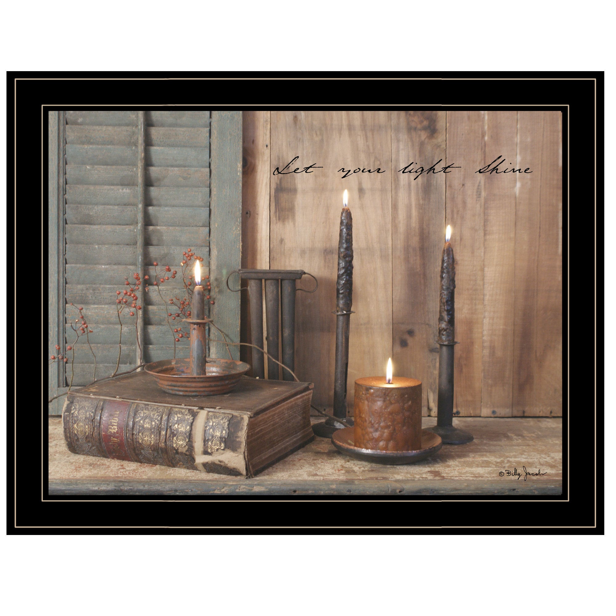 'Let Your Light Shine' by Billy Jacobs, Ready to Hang Framed Print, Black Frame