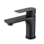 Modern Bathroom Sink Faucet Single Handle Matte Black Brass Countertop Mount
