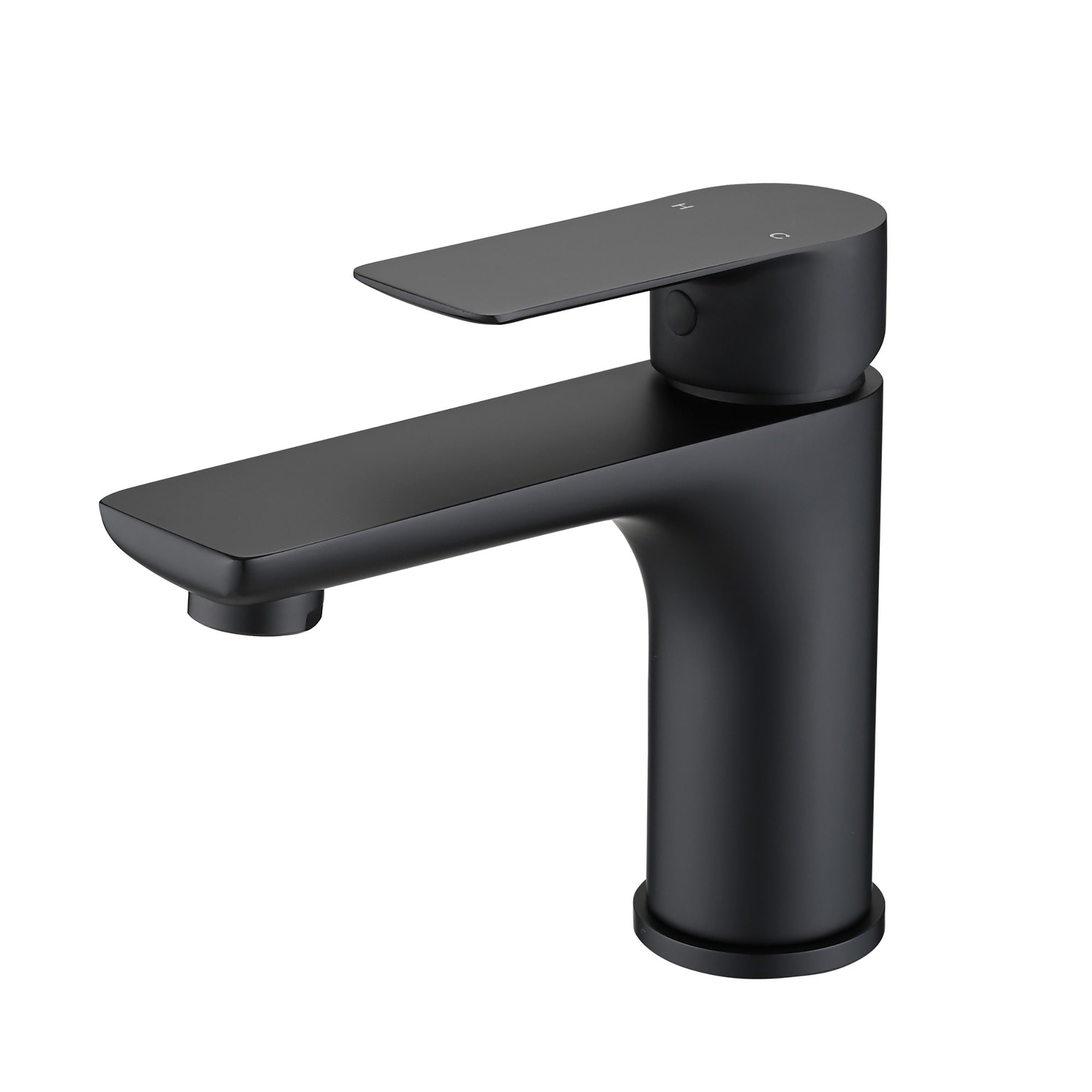 Modern Bathroom Sink Faucet Single Handle Matte Black Brass Countertop Mount
