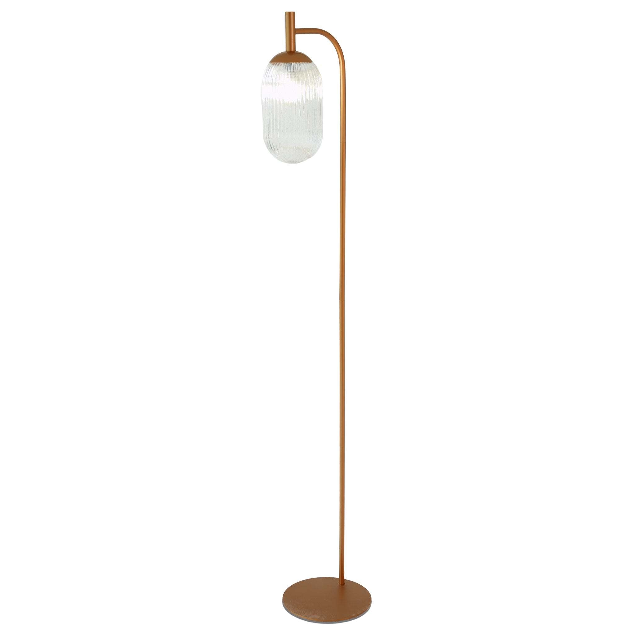 Vela Floor Lamp Bronze and Clear, Modern Upward Lighting for Living Room, Bedroom, Office