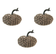Set of 3, 4.8x4.8x4.8'H Chenille Weighted Pumpkin-Dark Brown, Pumpkin Ornament Decor for Holiday Harvest Festival Fall Festival & Thanksgiving