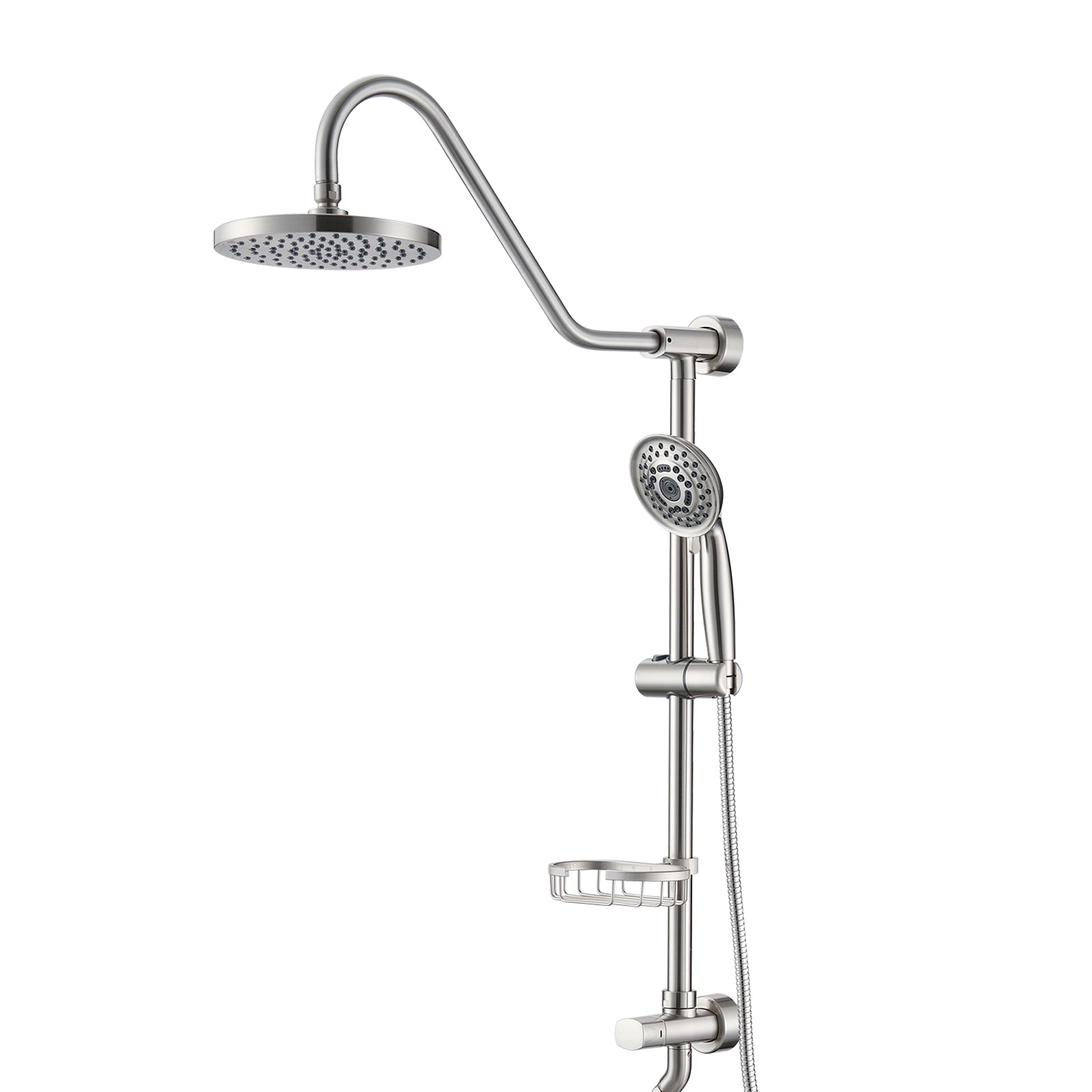 Shower Head with Handheld Shower System with 8' Rain Shower Head