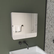 Luv Mirror Medicine Cabinet with Interior Shelves, Modern Bathroom Storage Solution And Organizer, White