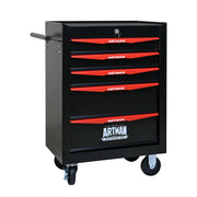 Rolling Metal Tool Chest with 5 Drawers, 20' Steel Storage Cabinet with Ball Bearing Slides, Black and Red Finish
