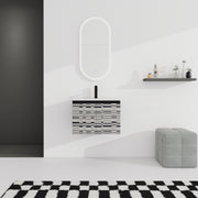 24'' Floating Wall-Mounted Bathroom Vanity With Ceramics Sink & Soft-Close Cabinet Door, KD-Package