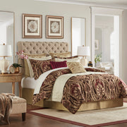 4 Piece Comforter Set Burgundy Cal King