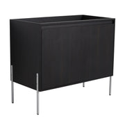 Minimalist 36' Freestanding Bathroom Vanity with Storage Cabinet in Dark Oak Plywood, Excluding Sink