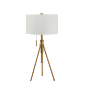 Vintage Look 1pc Floor Lamp Stained Gold Tripod Legs Unique Lamp Pull Switch 32'H