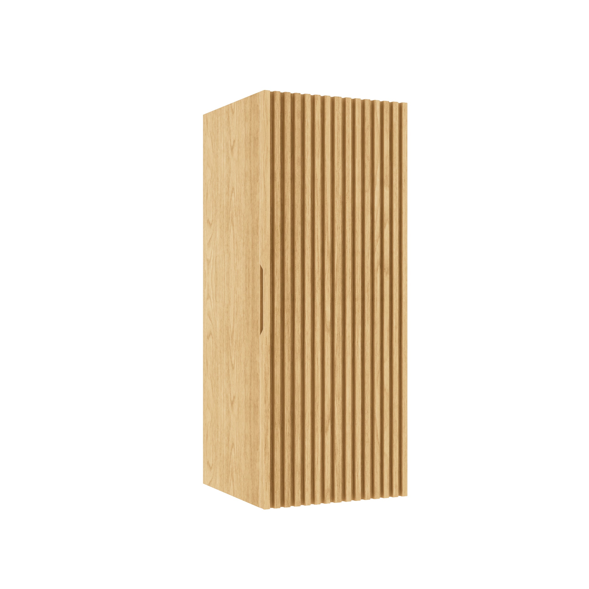 BOI 12' Wall-Mounted Floating Striped Bathroom Vanity Side Cabinet with a Door and a Shelf, (Suitable for BRON Bathroom Vanity), Corolla Oak Woodgrain Color