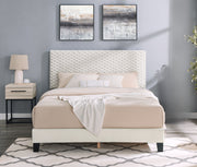 Roundhill Furniture Findlay 2-Piece Bedroom Set, Plush 3D Upholstered Bed with Nightstand, Full