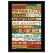 'Our Family Rules' by Marla Rae, Ready to Hang Framed Print, Black Frame