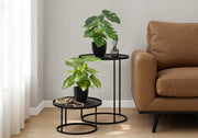 Artificial Plant, 13' Tall, Monstera Calthea, Indoor, Faux, Fake, Table, Greenery, Potted, Set Of 2, Decorative, Green Leaves, Black Pots