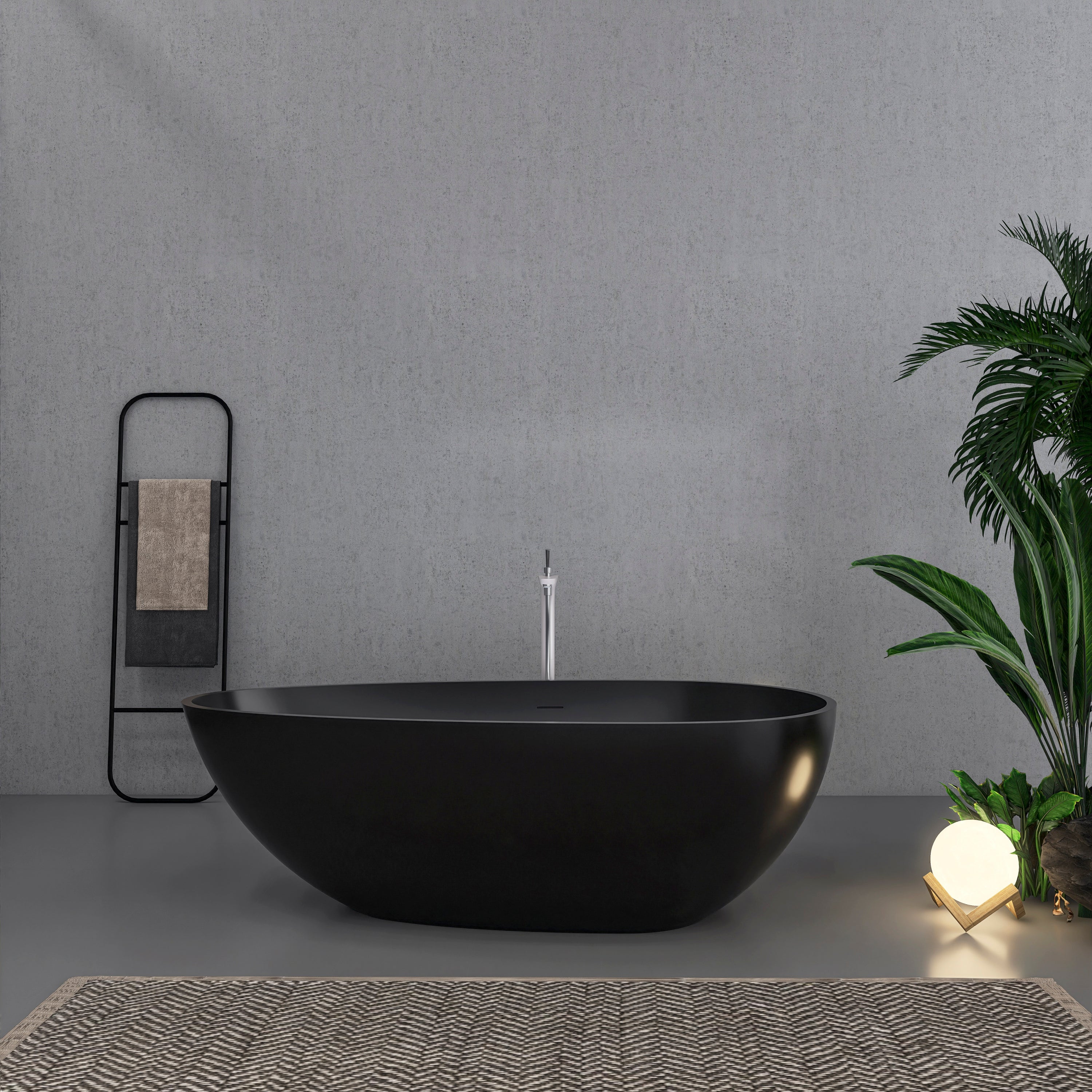 67 inch freestanding solid surface soaking bathtub for bathroom