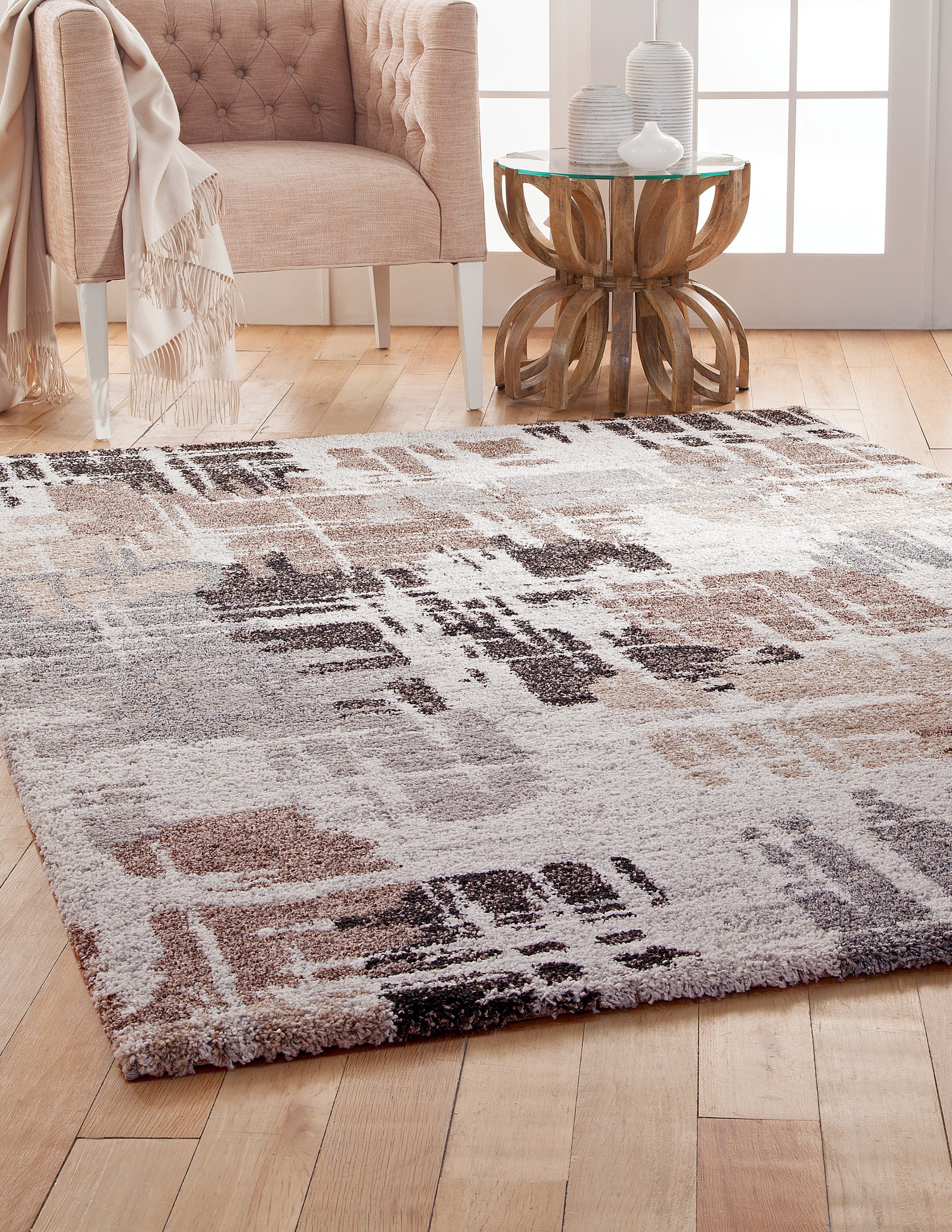 Baka Chocolate/Med.Brown/Grey/Ivory  Area Rug