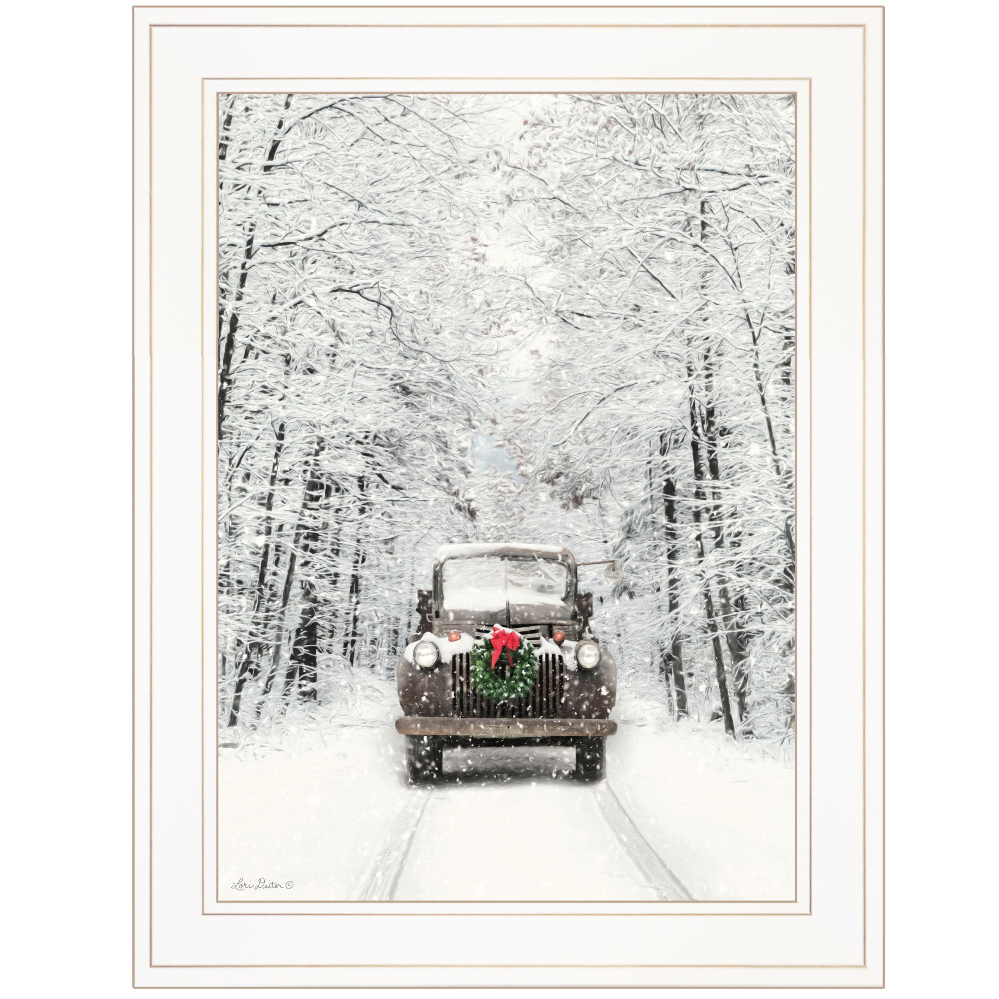 'Antique Christmas' by Lori Deiter, Ready to Hang Framed Print, White Frame