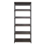 Monica Wood and Metal Walk-in Closet with Five Shelves in Rustic Gray, Solid Wood Construction