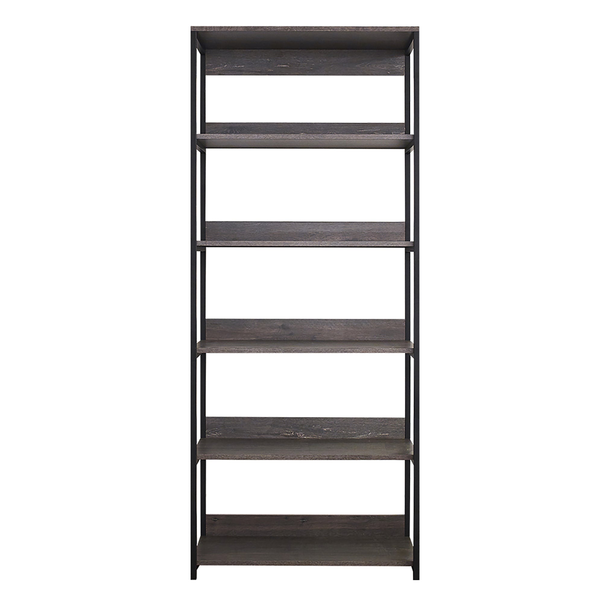 Monica Wood and Metal Walk-in Closet with Five Shelves in Rustic Gray, Solid Wood Construction