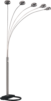84'H SILVER 5-HEAD CAP STYLE FLOOR LAMP (1PC/CTN) (2.24/33.97)